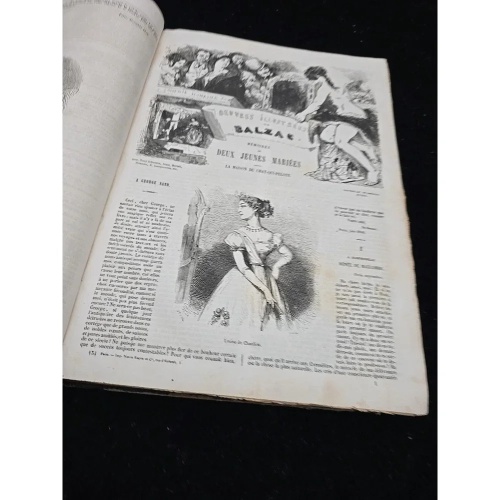 Antique French Book Balzac Savarus Seraphita Sceaux Paris 1839 Cavinieste Vtg